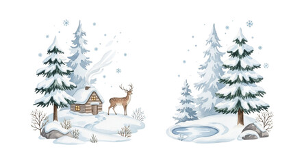 christmas tree with reindeer © Wilda