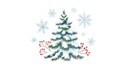 christmas tree with snowflakes