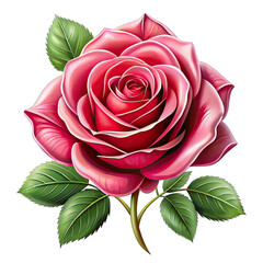 pink rose isolated on white background