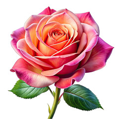 pink rose isolated on white background