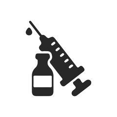 Syringe and Medicine Vial Icon Vector