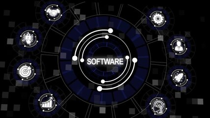 Software technology conceptual visual depicting business solutions and digital transformation - Powered by Adobe