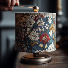 Elegant Floral Table Lamp Enhancing Cozy Home Interior Design