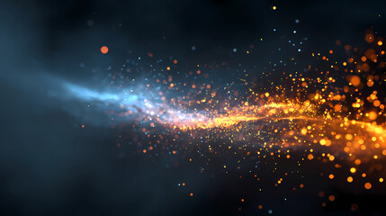 Fototapeta premium blue and orange abstract energy particles