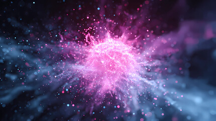 glowing pink and blue particle explosion