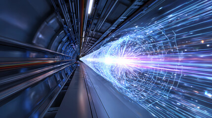 particle collision inside a hadron collider