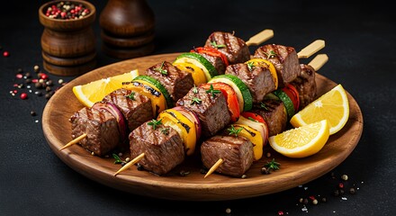 Grilled Beef and Vegetable Skewers with Lemon and Herbs