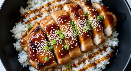 Teriyaki Chicken with Rice and Sesame Seeds