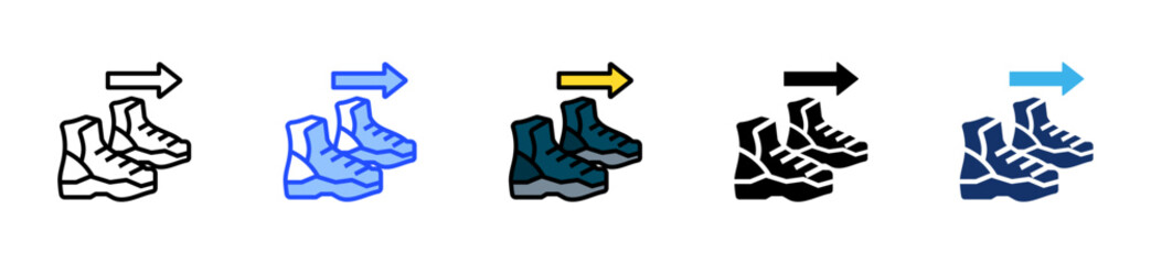 Hiking Trail Icon Collection With Multiple Styles