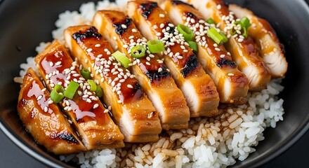 Teriyaki Chicken with Rice and Sesame Seeds