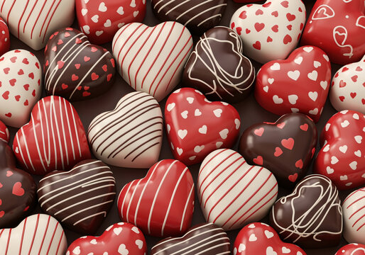 Sweeten your designs with delicious heart shaped chocolates, perfect for Valentine's Day promotions and romantic celebrations