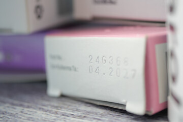 Expired product on a medicine packet 