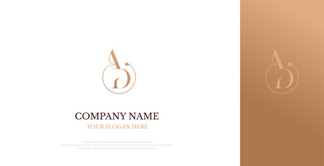 Initial AD Logo Design Elegant