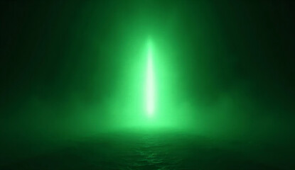 Green lens flare glowing light isolated on dark