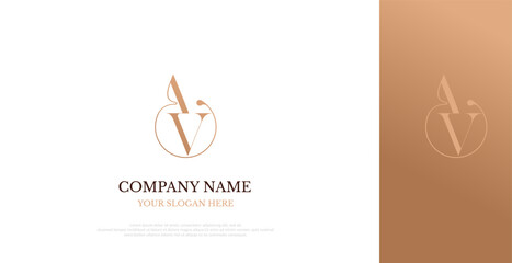 Initial AV Logo Design Elegant