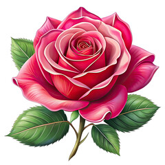 pink rose isolated on white background