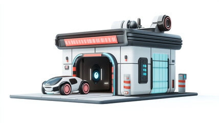 A creative digital artwork showcasing innovation in clean energy and mobility