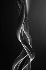 Obraz premium Elegant Black and White Smoke Swirls - Abstract, Artistic, and Dramatic Composition.