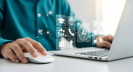 Boost productivity with AI automation using laptop for modern business