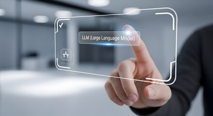 Explore LLM Large Language Model tech with finger touching interface