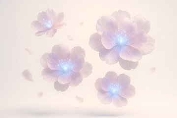 Ethereal floral composition with soft pastel colors