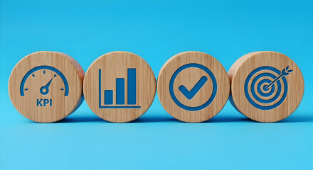 Achieve targets with KPI dashboard and business growth success concept