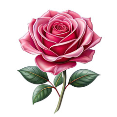 pink rose isolated on white background