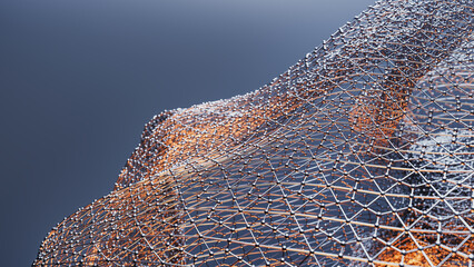 Generative abstract mesh made of thin metallic connections.