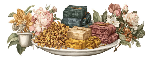 Elegant Display of Confectionery with Floral Accents