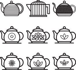 Teapot Silhouette Logo-Ready Vector Pack
