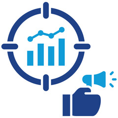 Campaign Tracking Simple and clear vector icon illustrating an essential idea or function