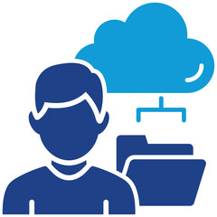 CRM Cloud Simple and clear vector icon illustrating an essential idea or function