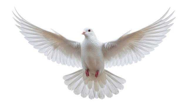 White dove flying peace bird wings spread freedom symbol holy spirit purity hope faith beautiful