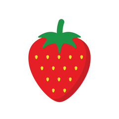 Strawberry flat vector illustration on white background
