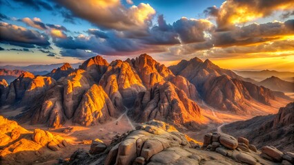 Fototapeta premium Cinematic Holy Land Scenery — Ancient Jerusalem, Mount Sinai, Sea of Galilee, and Sacred Biblical Places