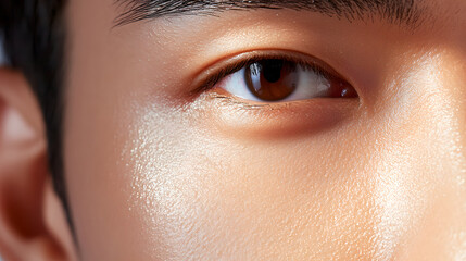 Close up of eye with smooth skin texture