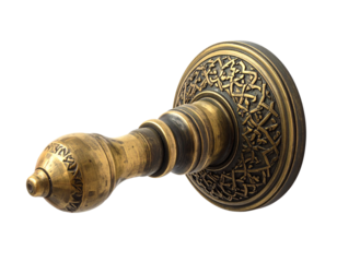 Traditional Islamic pattern brass door handle