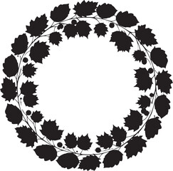  Nature Autumn Wreath Silhouette Vector Illustration