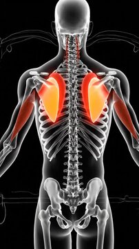 Human Anatomy: 3D Animation of Shoulder Muscles and Skeletal System