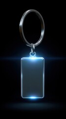 Stunning Glowing Metallic Keychain with Bright Shine Against a Dark Background, Perfect for Unique Gifts or Personalized Accessories