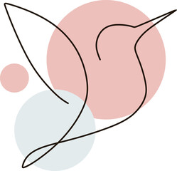 Minimalist Bird Line Drawing Element