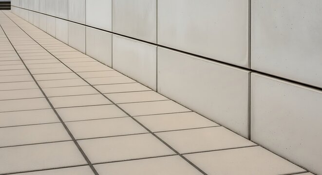 Modern architectural surface pattern with neutral tiles and trim lines