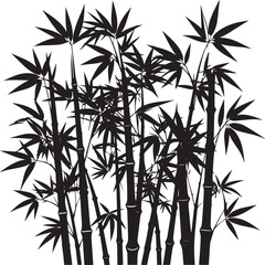  Natural Bamboo Tree Silhouette Vector Illustration