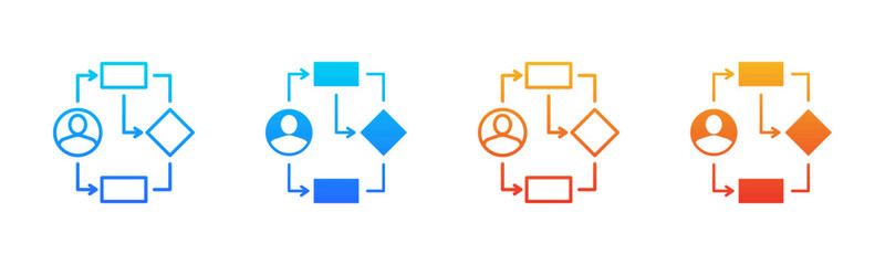 CRM Workflow Consistent and versatile vector icons multiple style