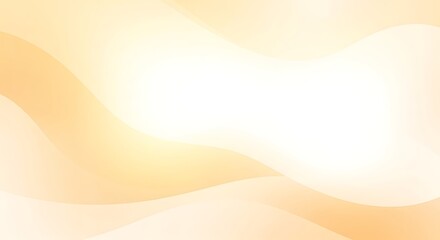 Soft pastel peach and cream abstract gradient waves with a bright white center copy space