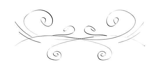 Handwritten calligraphy. Simple lines. Monochrome.