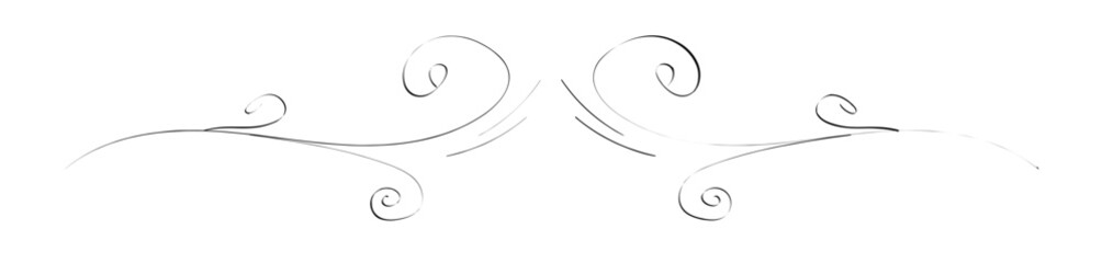 Handwritten calligraphy. Simple lines. Monochrome.