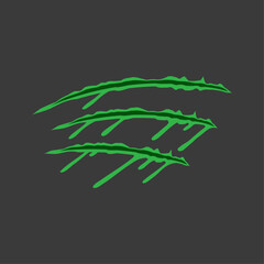 Dynamic green monster claw marks, a striking vector graphic representing intense power and wildness