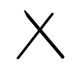 Checkmark. Signature. X. Simple lines. Handwritten.