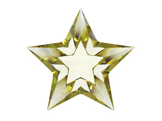 Amber crystal star used as decoration in anniversary celebrations